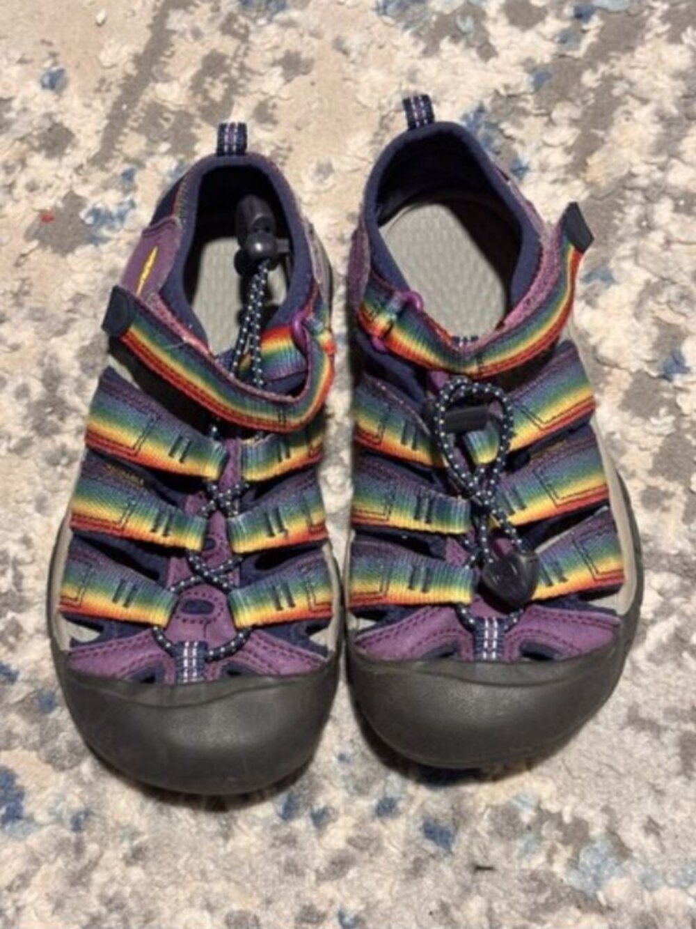 Keen Kids Size 13 Newport H2 Sandals Purple Rainbow Stripes Summer boys girls